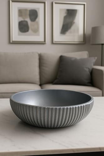 Toptan Modern Gri Dekor Kase 27 cm