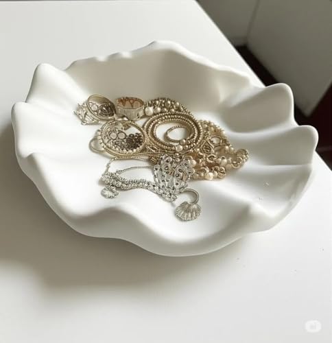 Toptan El Yapımı Deniz Kabuğu Takı Tabağı 17 x 17 x 5 cm