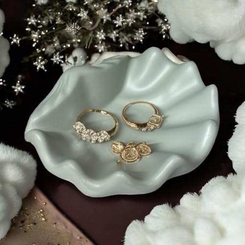 Toptan Yeşil İstiridye Takı & Anahtarlık Tabağı 7×17 cm