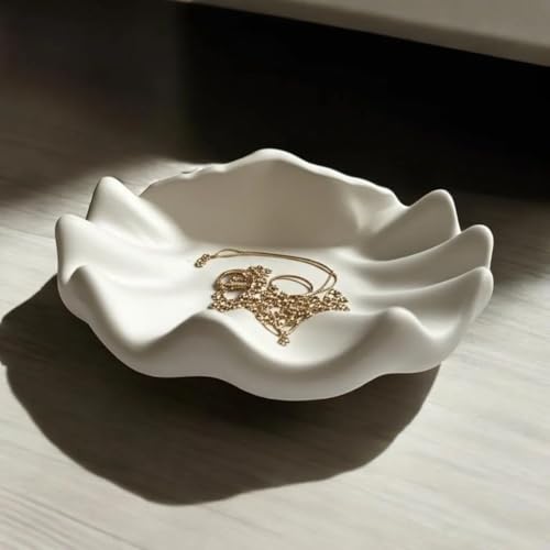 Toptan El Yapımı Deniz Kabuğu Takı Tabağı 17 x 17 x 5 cm