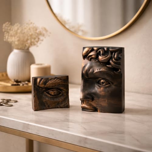 Toptan İki Parça Soyut Yüz Heykel Seti 18×12 cm