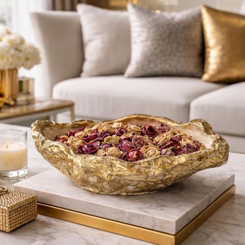 Toptan Taş Dokulu Taş Kompozit Dekoratif Kase 30 cm