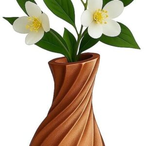 Toptan Sarı Modern Burgu Vazo 15 cm – BRONZ