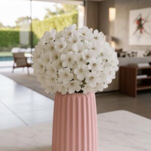 Toptan Koyu Gri Beton Dekoratif Vazo 17 cm – Pembe