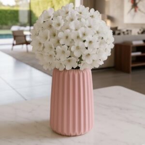 Toptan Koyu Gri Taş Kompozit Dekoratif Vazo 17 cm – Pembe