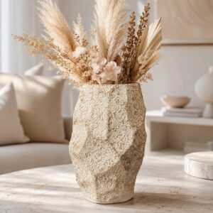 Toptan Traverten Görünümlü Dekoratif Vazo 22 x 14 cm
